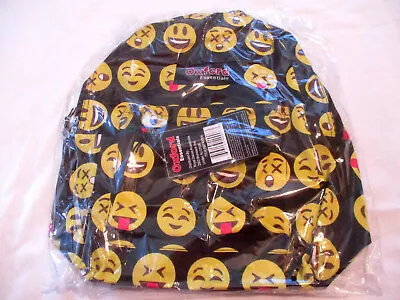 Oxford Essentials Black Smiley Face Emoji 16  School Backpack (NWT) • $12