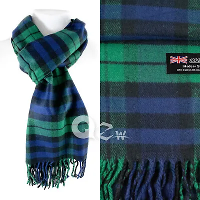 Mens Womens Winter Warm SCOTLAND Made 100% CASHMERE Scarf Scarves Plaid Wool • $7.69