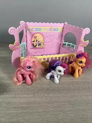 My Little Pony Newborn Cuties Nursery Bedroom Play Set With Figures Ponies G3.5 • £9.99