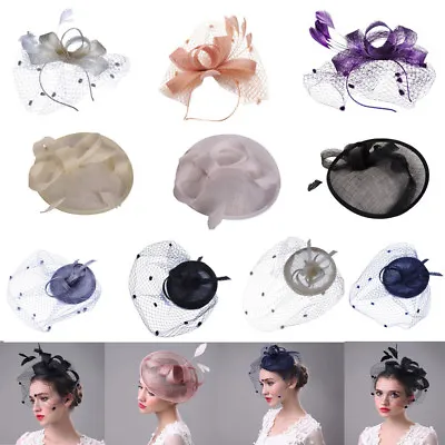 $20.30 • Buy Women Fascinator Penny Mesh Hat Ribbons Feathers Wedding Party Birthday Hat AU S
