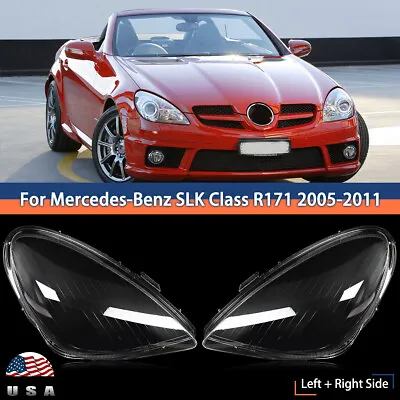 Left Right Side Headlight Lens Cover For Mercedes-Benz SLK Class R171 2005-2011 • $225.99