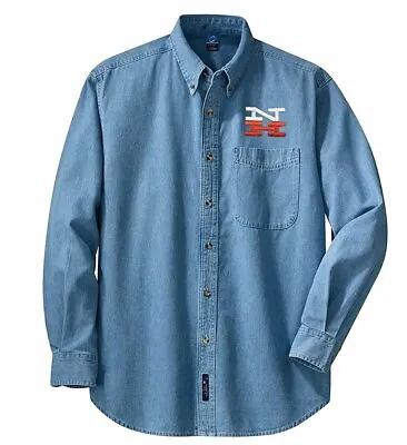 $35.19 • Buy New York New Haven And Hartford Railroad Long Sleeve Embroidered Denim [den37LS]