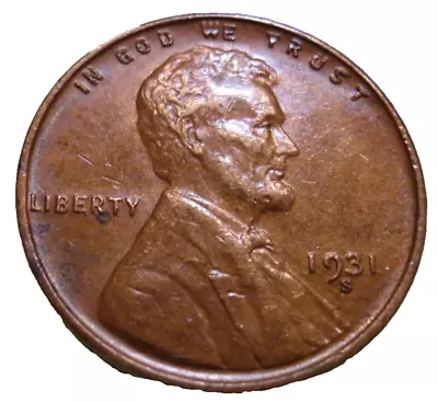 1931-S Lincoln Cent *Key Date* Low Mintage* XF-AU Brown • $114.95