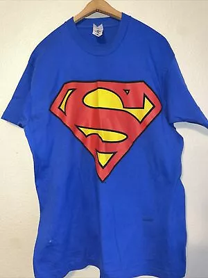 Vintage 1997 Superman Logo Mens L Single Stitch 90s DC Comics T-Shirt USA • $15.03