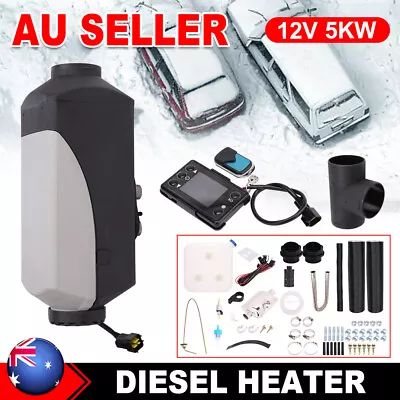 12V Air Diesel Heater 5KW Caravan Motorhome Parking Heating Thermostat 10L Tank • $125.95