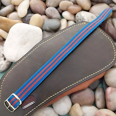 18mm Perlon Black Red Blue Striped Reversible 1960s Unused Vintage Watch Band • $26.20