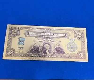Copy  GOLD STUNNING 1800's Series $2 SILVER CERTIFICATE Banknote Rep*US SELLER • $12.95
