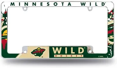 Minnesota Wild Metal License Plate Frame Tag Cover All Over Design Heavy Gauge • $21.99