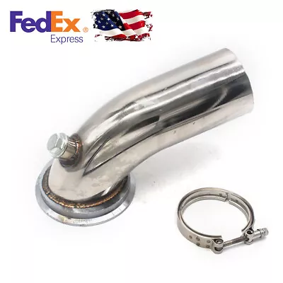 $54.39 • Buy 90° Bend Downpipe Elbow V-band Adapter Flange Clamp Stainless For Turbo HY35