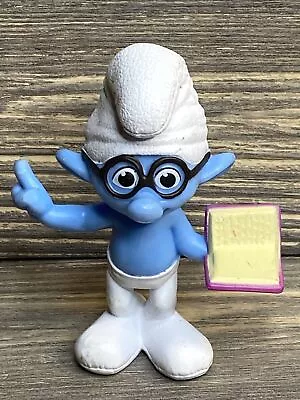 McDonalds Happy Meal Toy 2013 The Smurfs Brainy Smurf Black Glasses Book  • $8.99