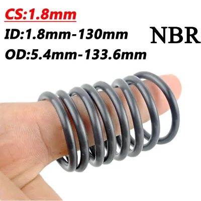 CS 1.8mm O-Rings Oil Gasket Nitrile Rubber NBR Seals ID 1.8-130mm OD 5.4-133.6mm • £1.51