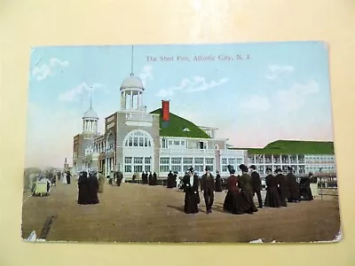 The Steel Pier Atlantic City New Jersey Vintage Postcard 1912 • $1.99