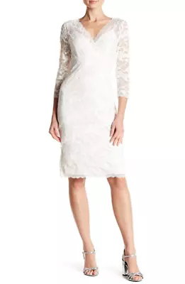 Marina Tiered Lace Ivory Dress L91606  Size 12 • $110.99