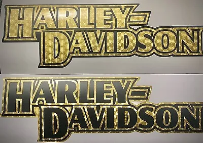 Gold Harley DAVIDSON Gas Tank Decal Set Of 2 Gold/ Flat Black • $19.89