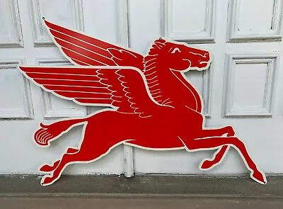 Mobil Gas Right Flying Red Horse Pegasus Metal Heavy Steel Sign Extra Large 35   • $249.99