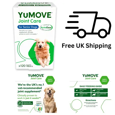 Joint Supplements Senior Dogs Yumove Essential Support 120 Caps TASTY TABLETS • £24.99