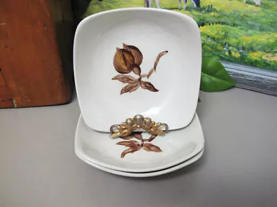 Vintage Orchard Ware Hand Painted Berry/Fruit Bowls ~ 3 ~ Brown Magnolia  • $9.98