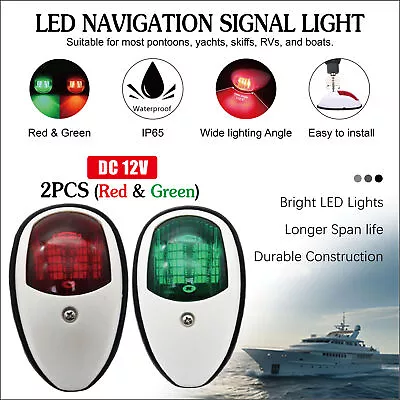 2x LED Waterproof Navigation Lights Port Starboard Marine Yacht Boat • $15.59