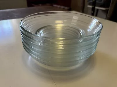 Vintage Vereco France Clear Glass Set Of 6 Soup Pasta Stew Bowls • $35