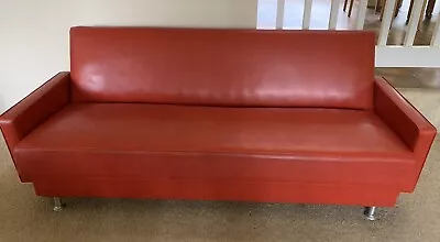 Retro Vintage 1960s Red Vinyl Couch • $300