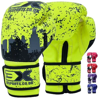 Kids Boxing Gloves By 3X Sports Punch Bag Training Mitts MMA Kickboxing Gloves • £12.99