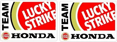 TEAM LUCKY STRIKE HONDA MOTORCYCLE RACING RETRO Sticker X2 • £4.99