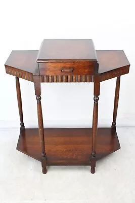 Art Deco Oak Hall Table - Antique Console Table Vintage TV Stand Side Table • £350