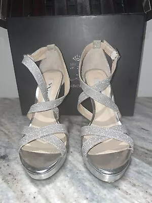 Nina New York Sparkly Silver High Heels • $28