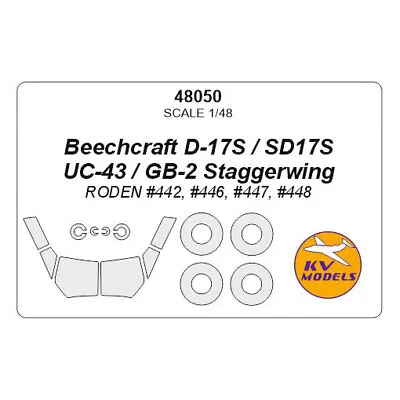 1/48 Beechcraft D-17S/SD17S/UC-43/GB-2 Staggerwing Masking For Roden • $7.50