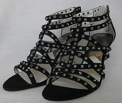 NEW MICHAEL Michael Kors MADDIE JEWELED  BLACK SUEDE HEELS WOMEN SHOES 9 M • $19.98