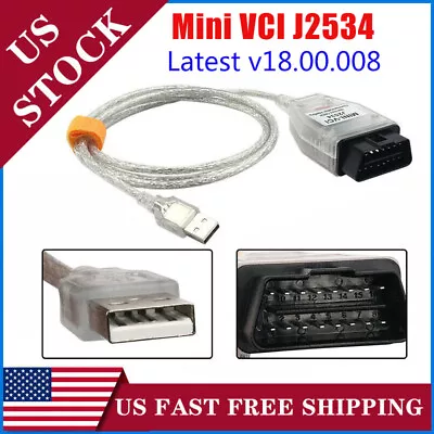 MINI VCI TIS Techstream V18.00.008 TIS J2534 For Toyota Inspection Cable 2023 US • $26.99