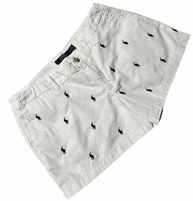 Polo Ralph Lauren Women’s Size 6 White Chino Navy Pony Logo Shorts  • $16.99