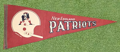 Very Rare Vintage 1960's Canteen Corp. Single Bar Helmet N. E. Patriots Pennant • $59.99