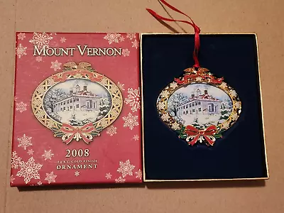 George Washington's Mount Vernon Gold Finish 2008 Ornament Christmas Tree NIB • $21.99