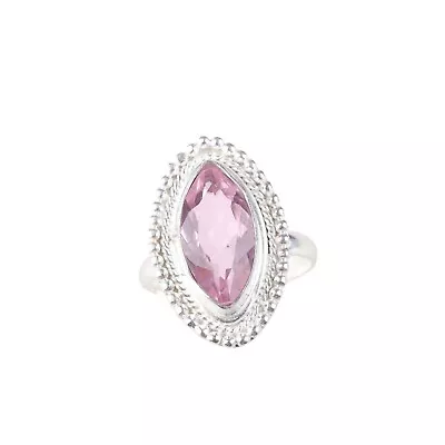 Natural Morganite Gemstone 925 Sterling Silver Pretty Jewelry Ring For Wedding • $14.86