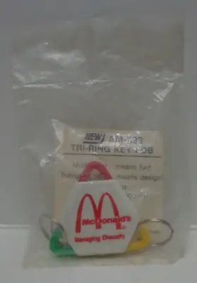 Vintage McDonalds Keychain Key Ring AM-333 Tri-Ring Fob Managing Diversity 1990 • $4.99