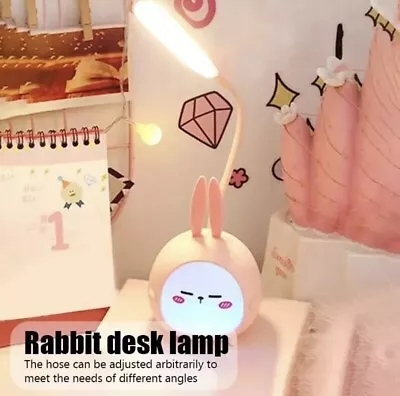 LED USB Rabbit Desk Lamp Children Reading Lamp Eye Protection Table Lamp • £10.99