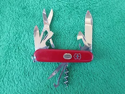 Victorinox Swiss Army Climber 91mm Folding Pocket Knife 10K Gold Emblem Red SAK • $49.99