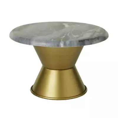 10  X 7  Gray Ceramic Cake Stand Decorative Stand With Gold Base 1-Piece • $30.80