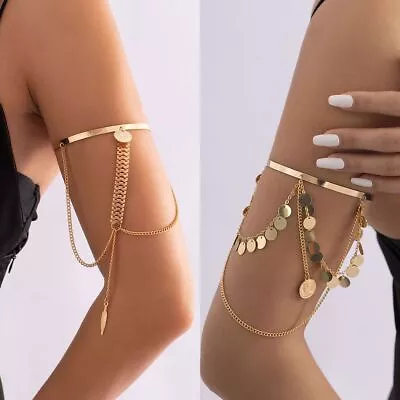 Fashion Jewelry Arm Bracelet Minimalist Bangle Upper Arm Cuff Tassel Armband • £2.69