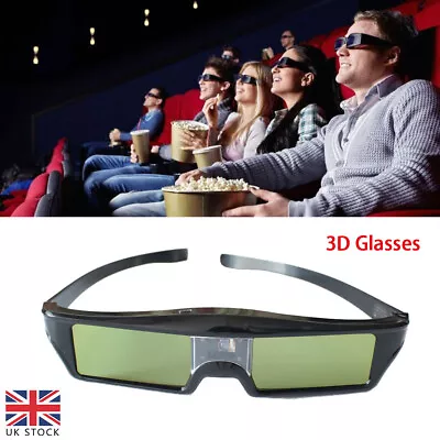 Active Shutter 3D Glasses For DLP-Link Projector Optoma BenQ USB Rechargeable • £18.99