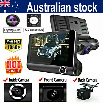 4  Car DVR Dash Cam GPS 3 Lens Front And Rear Video Recorder Camera G-sensor RL • $35.96