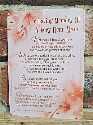 Graveside Memorial Weatherproof Verse Card In Loving Memory Of A Very Dear Mam • £2.49