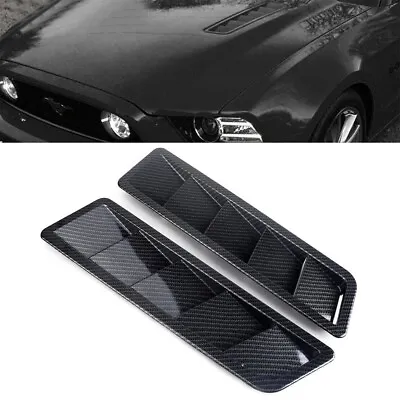 New Car Hood Vent Louver Cooling Panel Trim Safety Accessories Carbon Fiber 2Pcs • $22.90