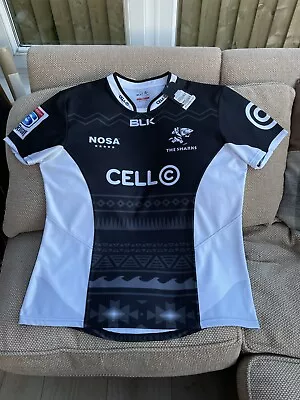 £50 • Buy BLK Natal Sharks Rugby Union Home Shirt 2016-17 Size XL Brand New With Tags Mint