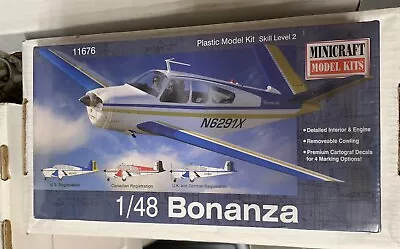 MINICRAFT 1:48 SCALE No. 11676 BEECHCRAFT V TAIL BONANZA KIT • $42.74