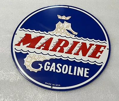 Marine Outboards Gasoline MOTOR OIL SIGN Gas Vintage Style Steel Sign • $49.99