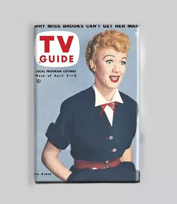 I LOVE LUCY / BLUE - TV GUIDE - 2 X3  POSTER MAGNET Retro Vintage Magazine Ball • $6.99