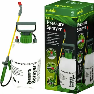 5 Litre Parkland Pressure Weed Killer Sprayer Garden Spray Bottle Chemical Water • £10.99
