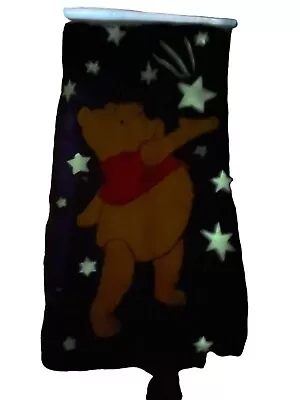 Vintage Disney 90’s Winnie The Pooh Sleeping Bag Stars Night Time Blue 30  X 57  • $15